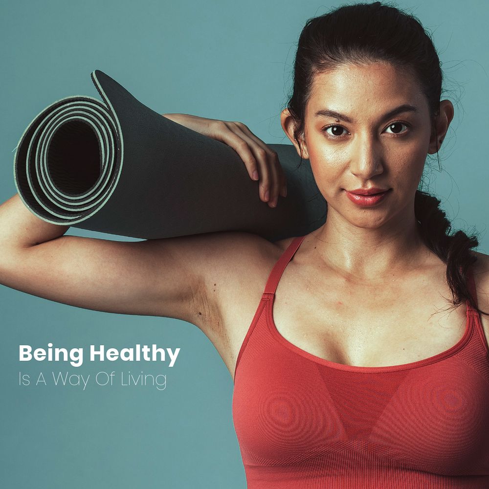 Being healthy Instagram post template, editable sportive design