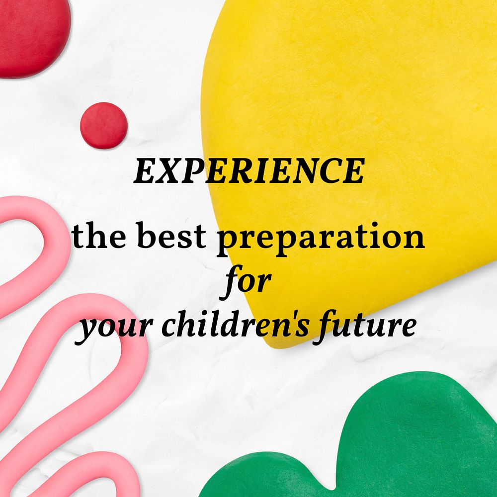 Kids education Instagram post template, editable abstract plasticine clay design