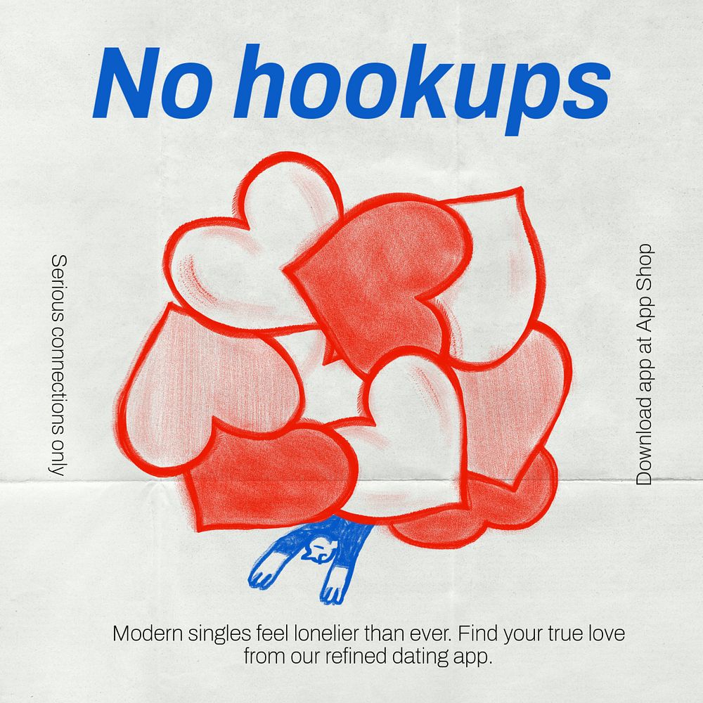 No hookups Instagram post template, editable design