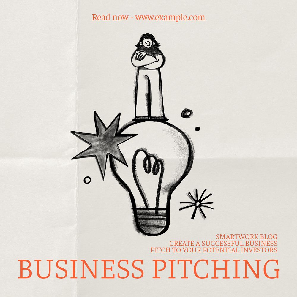 Business pitching Instagram post template, editable design