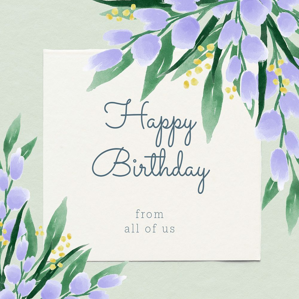 Happy birthday Instagram post template, editable text