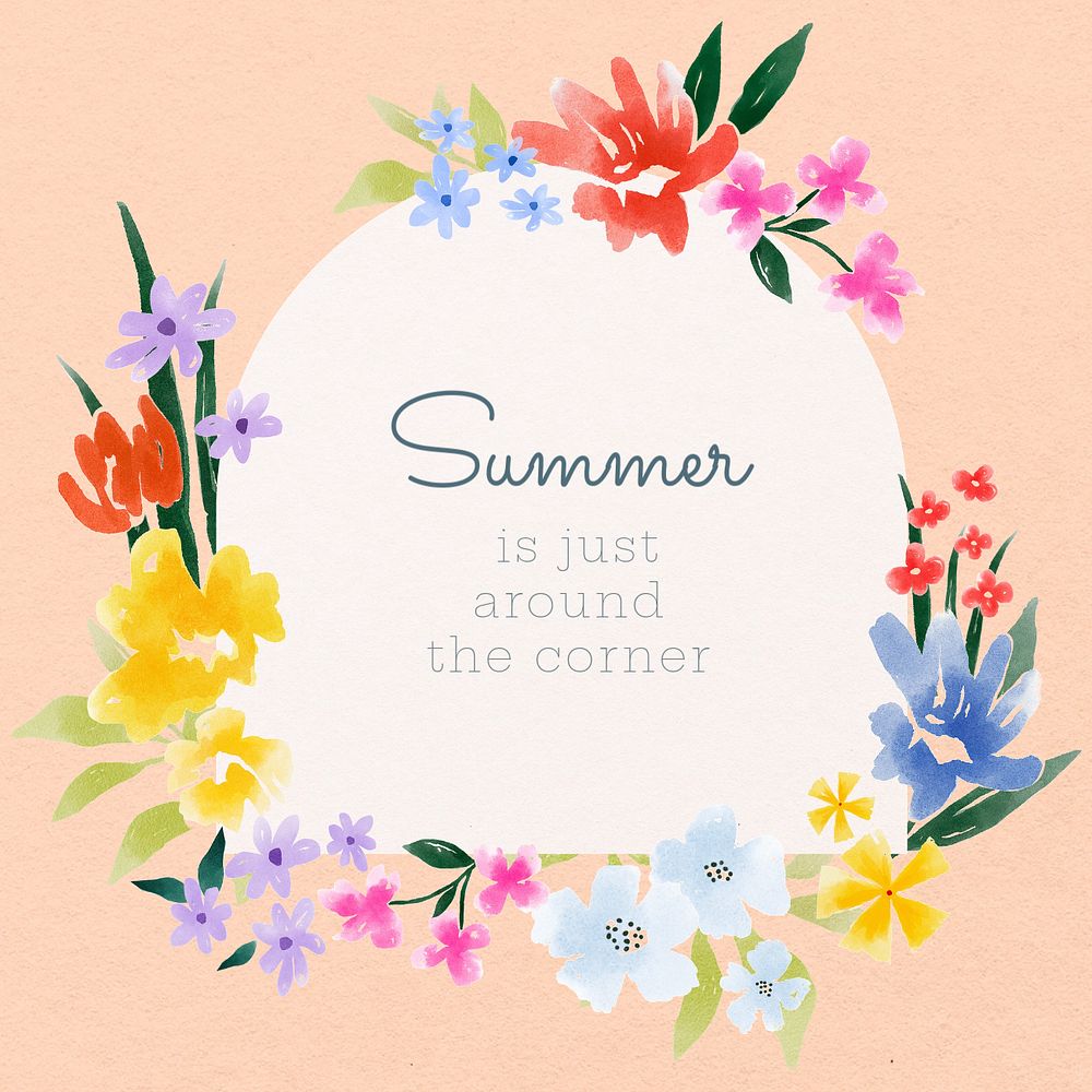 Summer quote Instagram post template, editable watercolor design