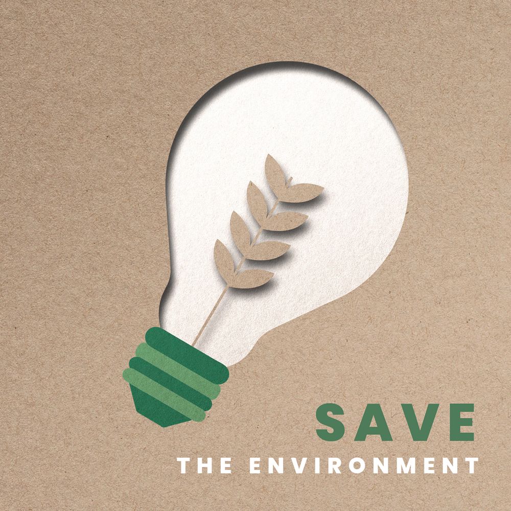 Save energy Instagram post template, editable text