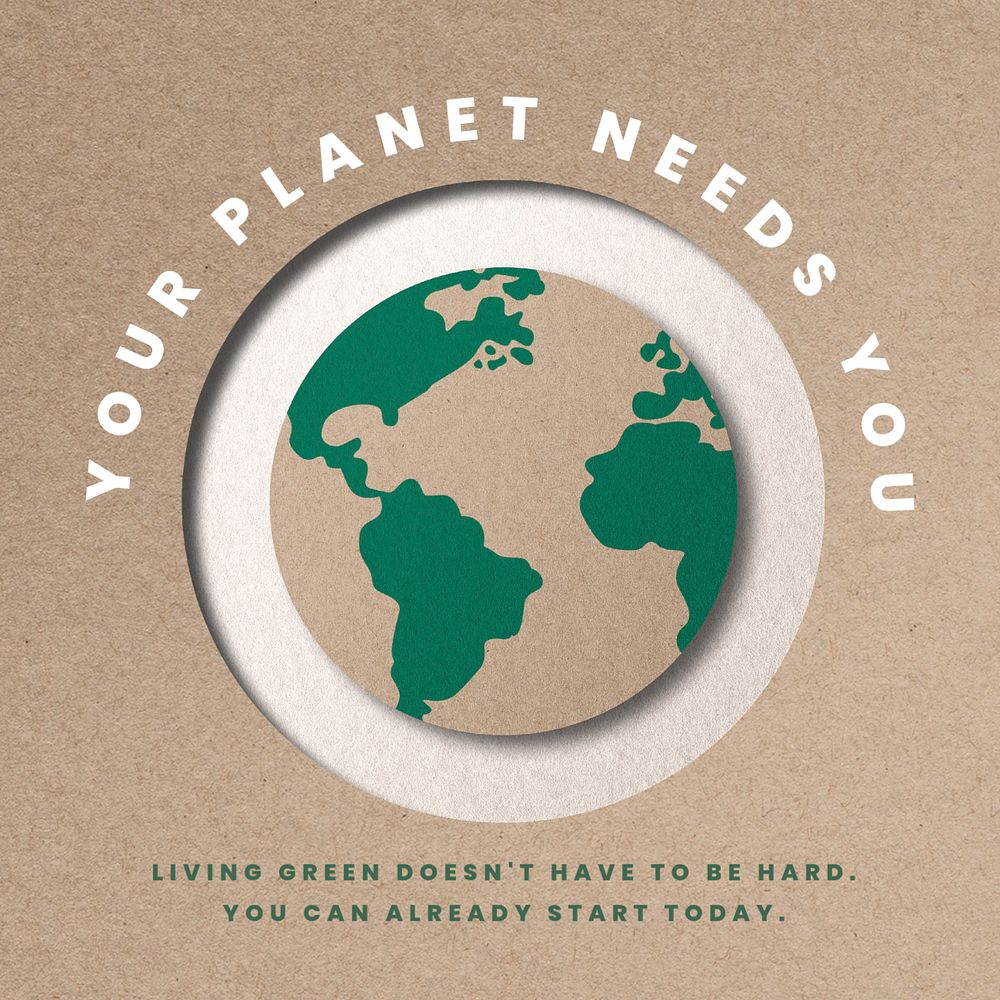 Save planet Instagram post template, editable text