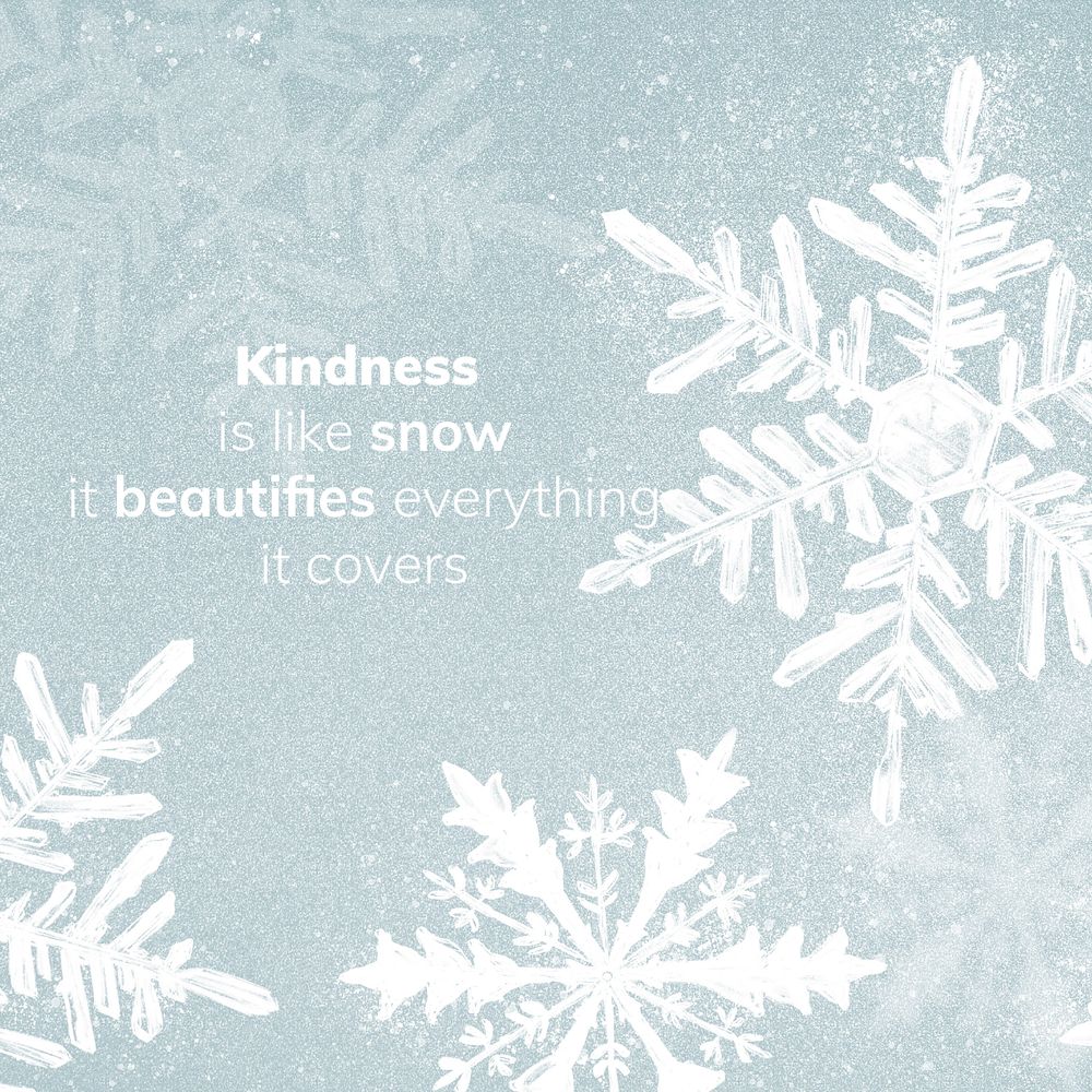 Winter snowflake Instagram story template, editable quote