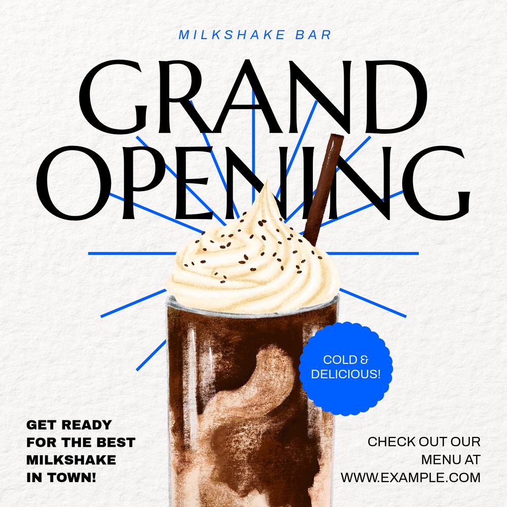 Chocolate milkshake Instagram post template, editable design