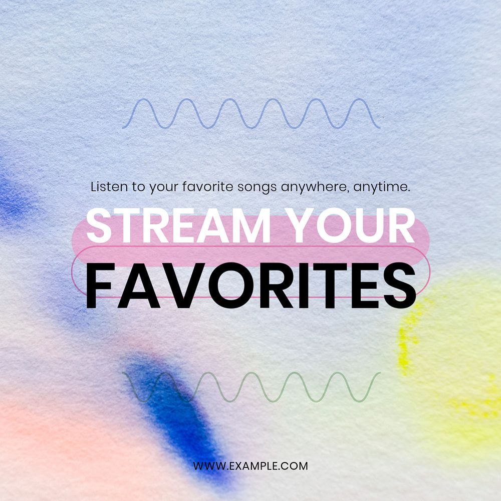 Streaming music Instagram post template, editable colorful design