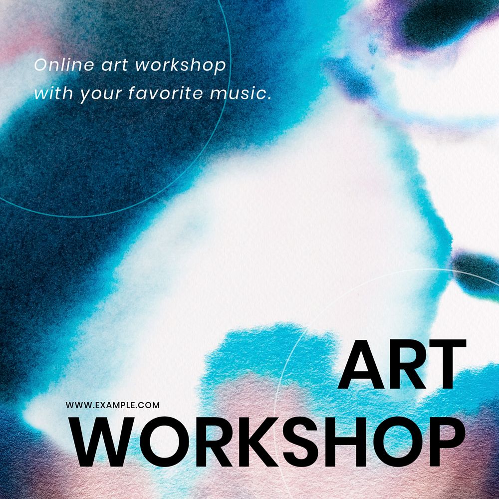 Art workshop Instagram post template, customizable abstract design