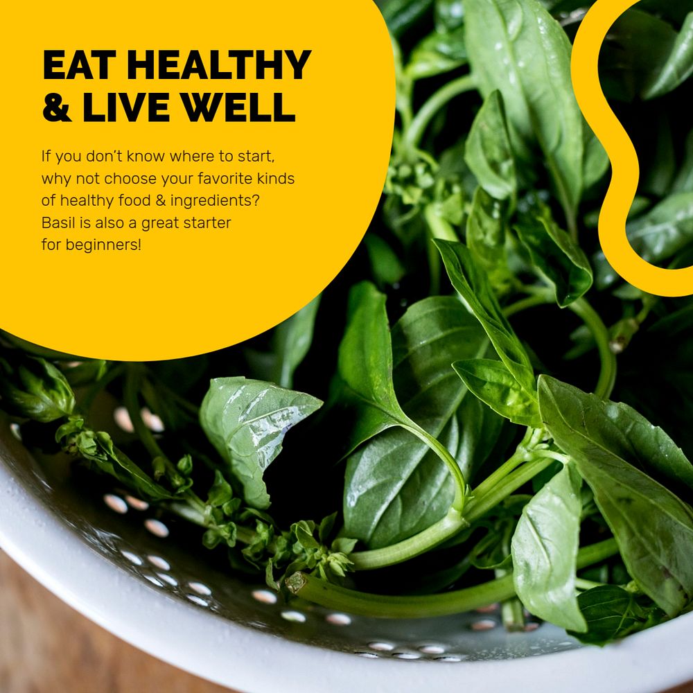 Healthy lifestyle Facebook ad template, editable text