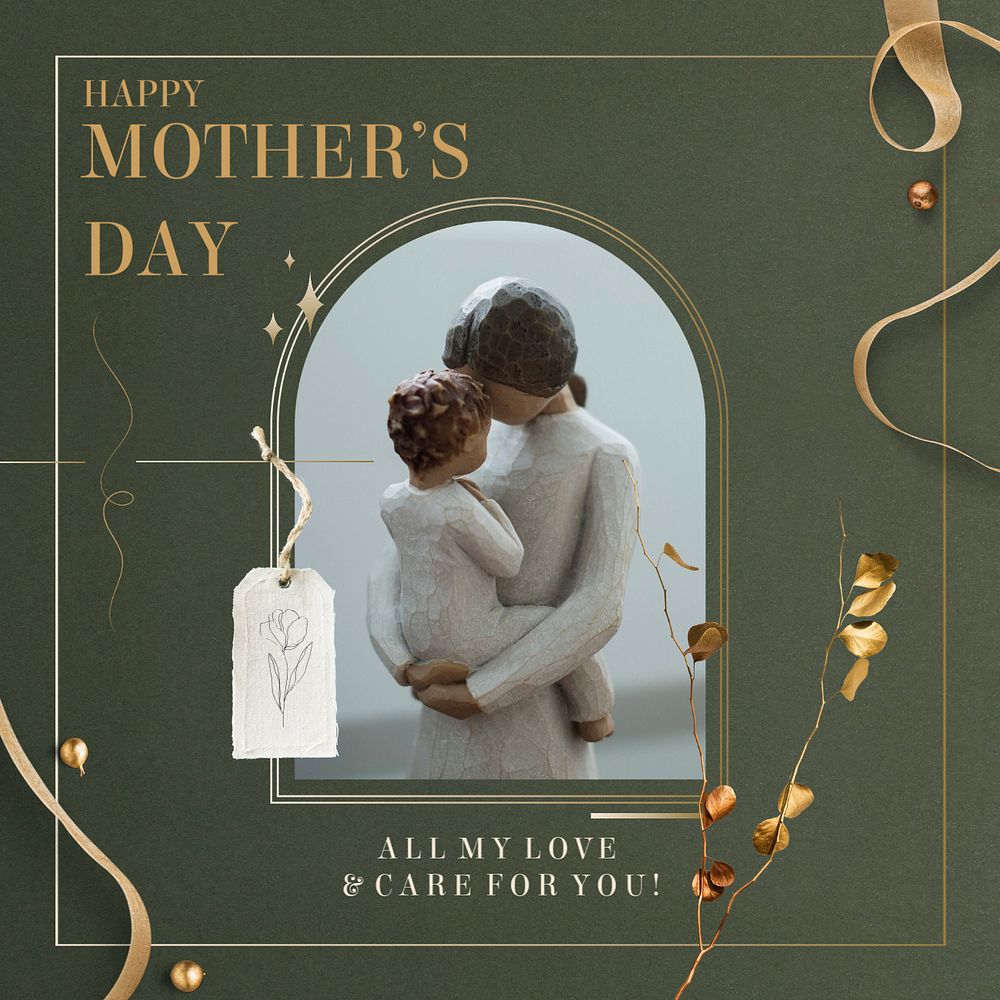 Mother's day Instagram post template,  editable design 