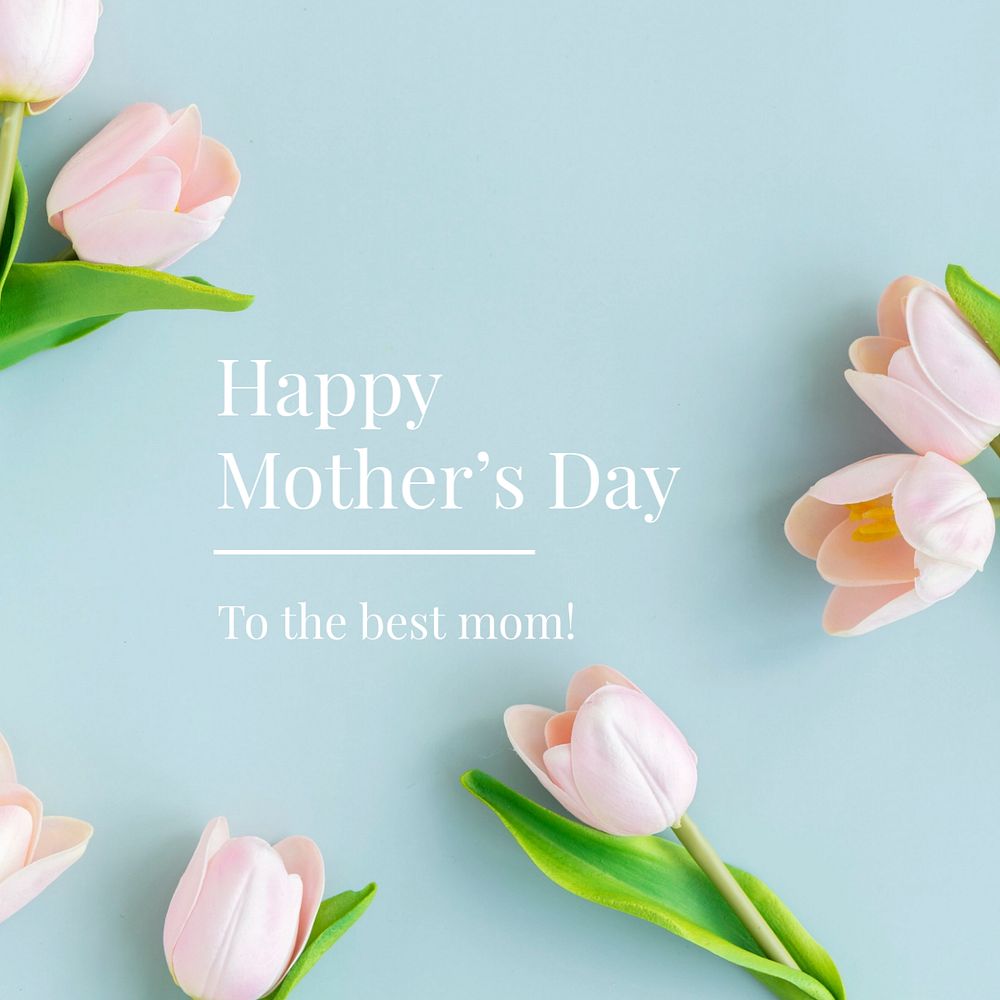 Mother's day Facebook ad template, editable tulips design