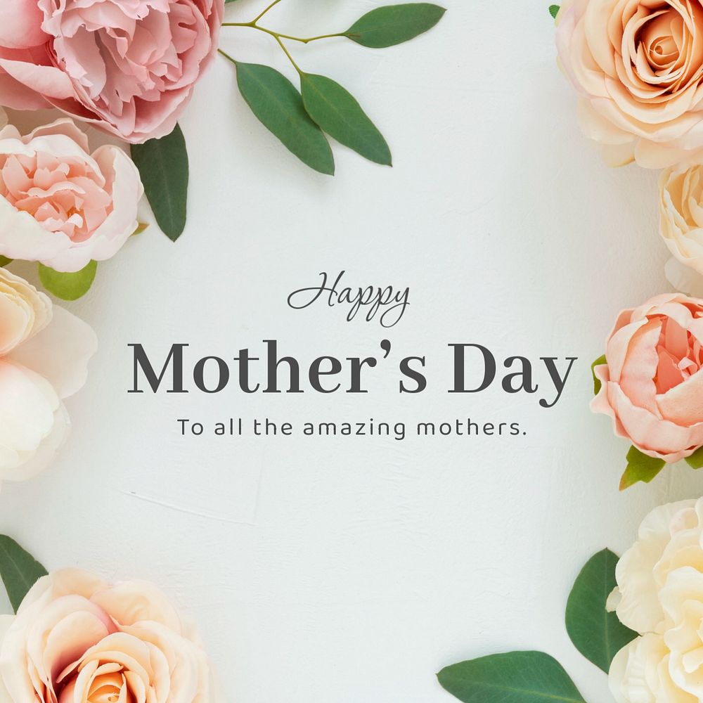 Mother's day Facebook ad template, editable floral design