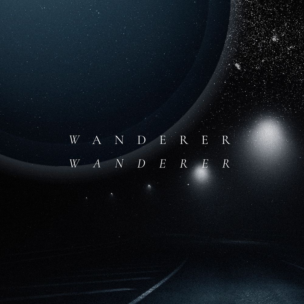 Space wanderer Instagram post template, customizable dark universe design