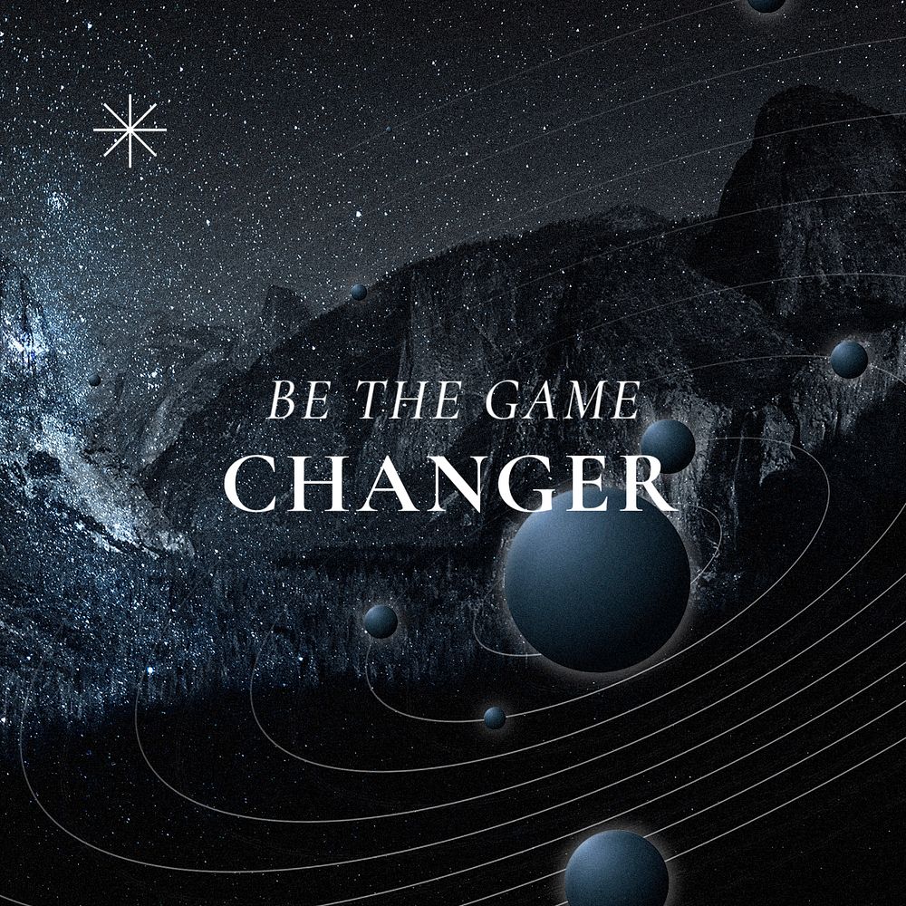 Game changer Instagram post template, customizable dark universe design