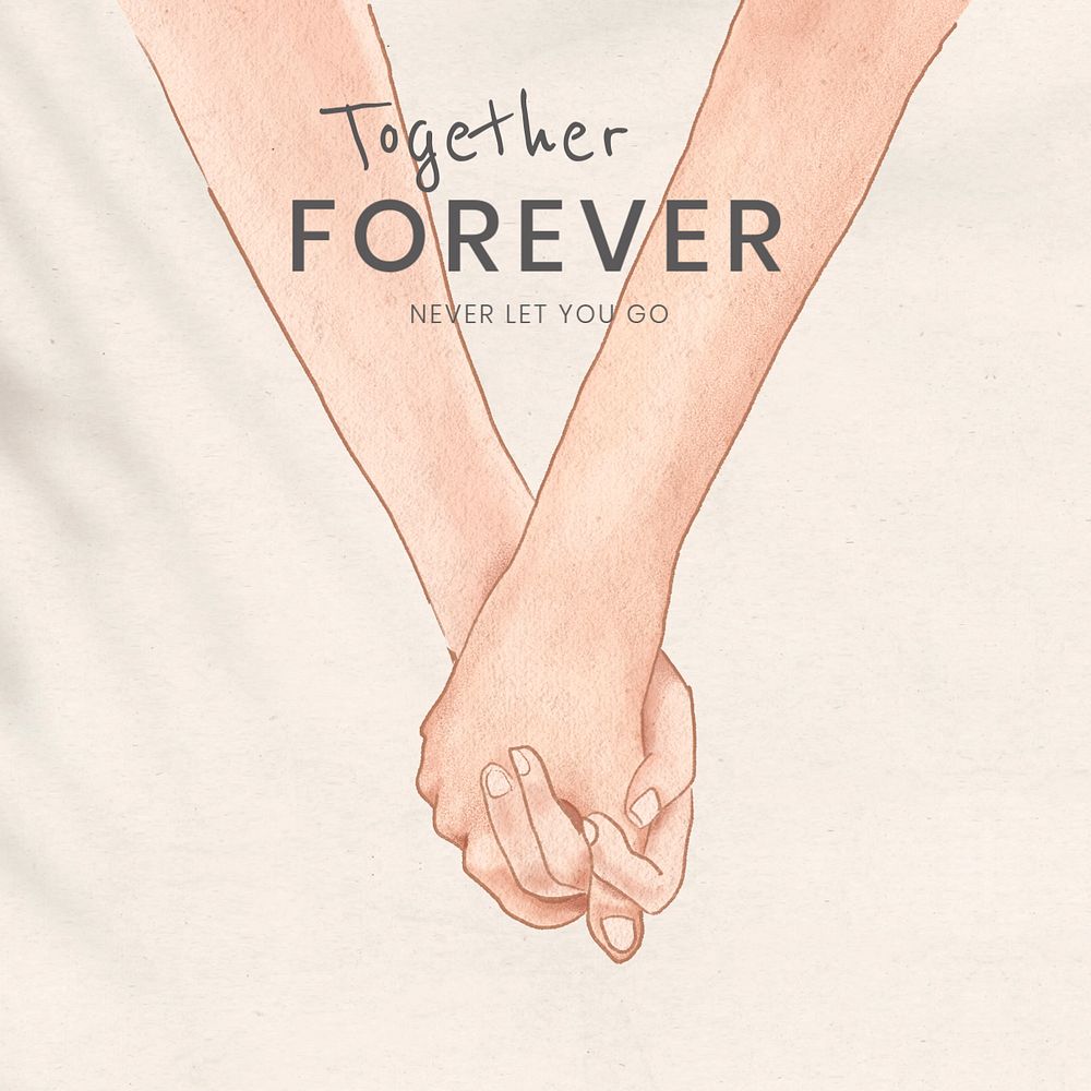 Together forever Instagram post template, editable Valentine's design