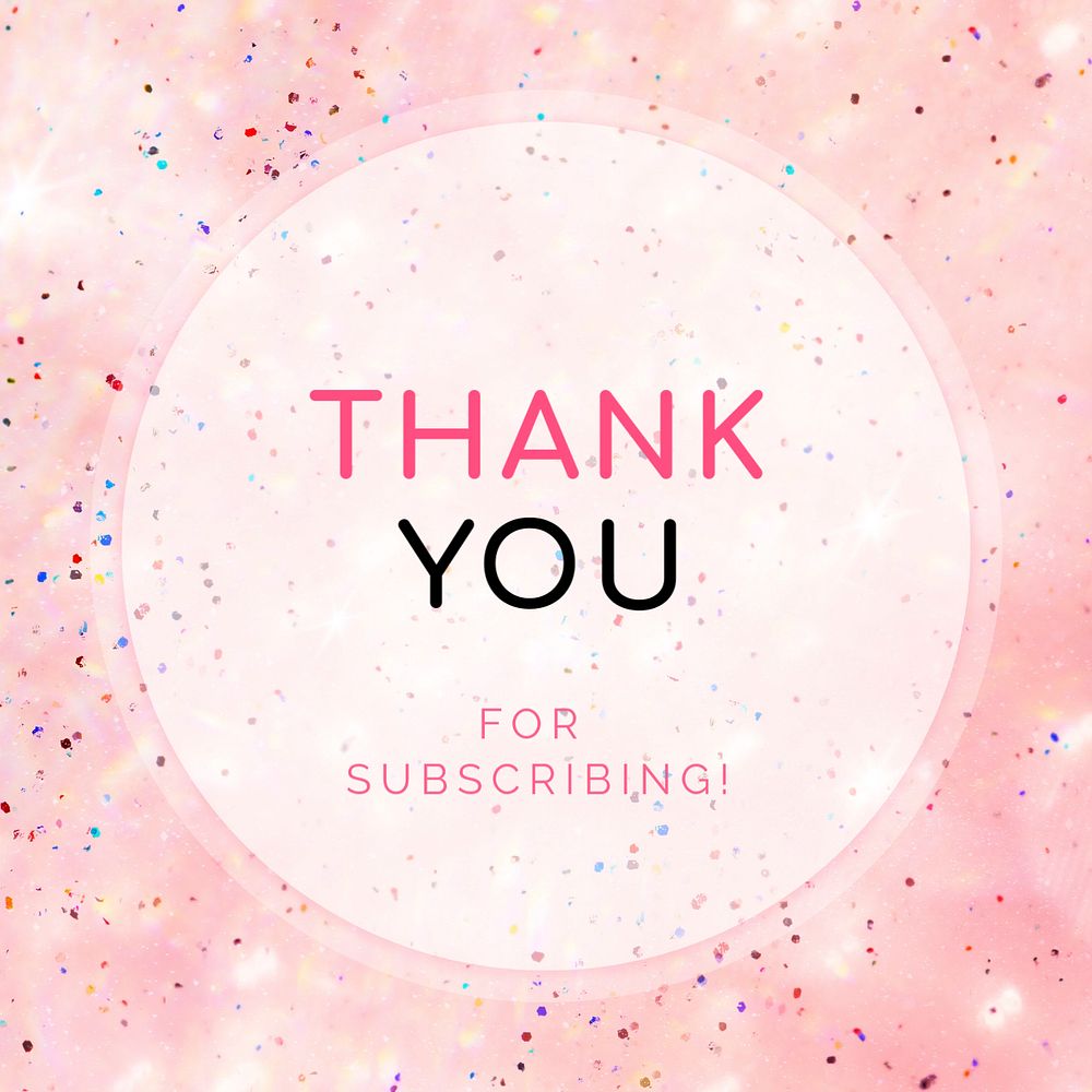 Aesthetic pink Instagram ad template, editable thank you for subscribing design