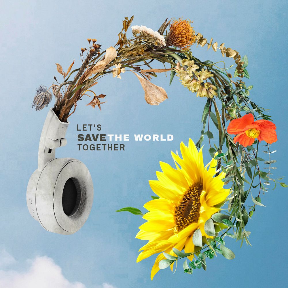 Save earth Instagram post template, editable environment campaign 