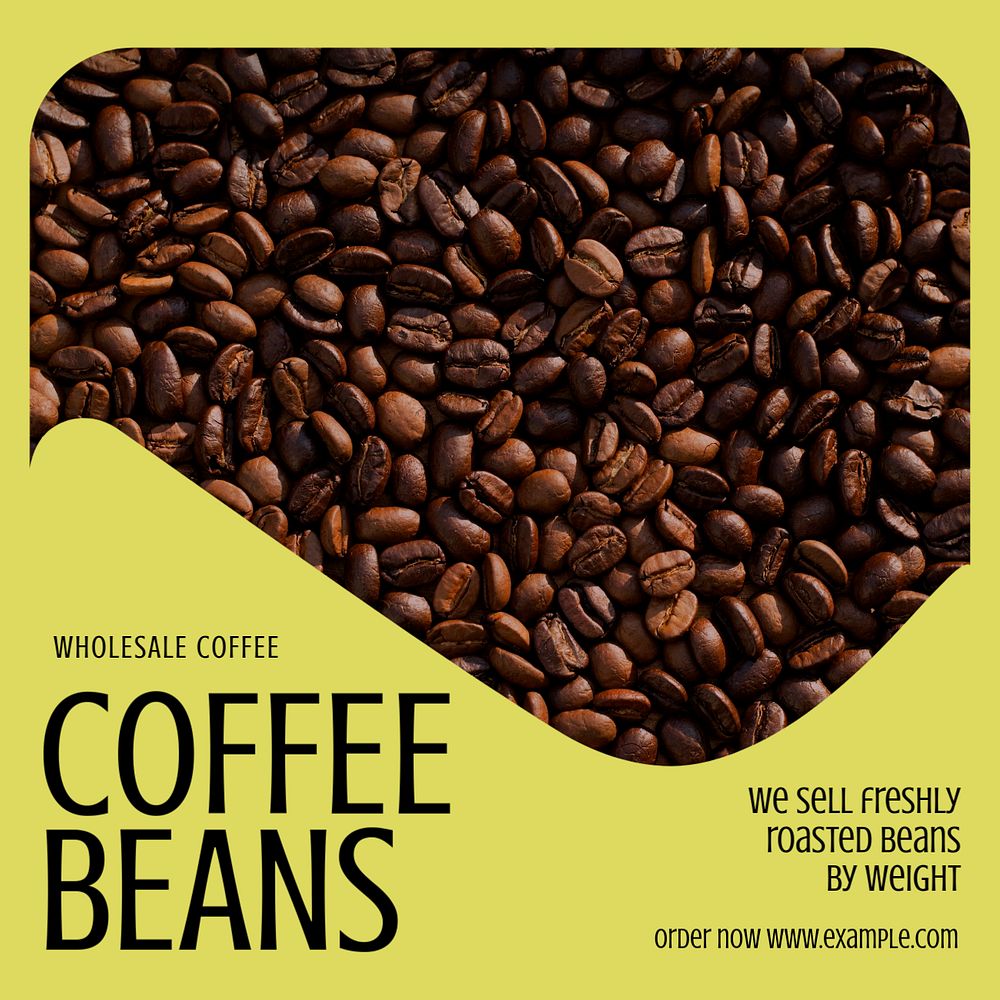 Coffee beans Instagram ad template, editable colorful design