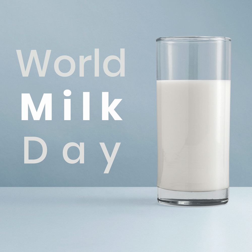 World milk day Instagram post template, editable text