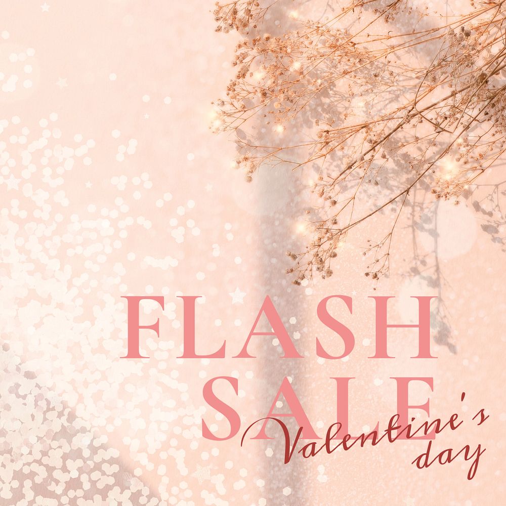 Valentine's day sale Facebook ad template, editable text