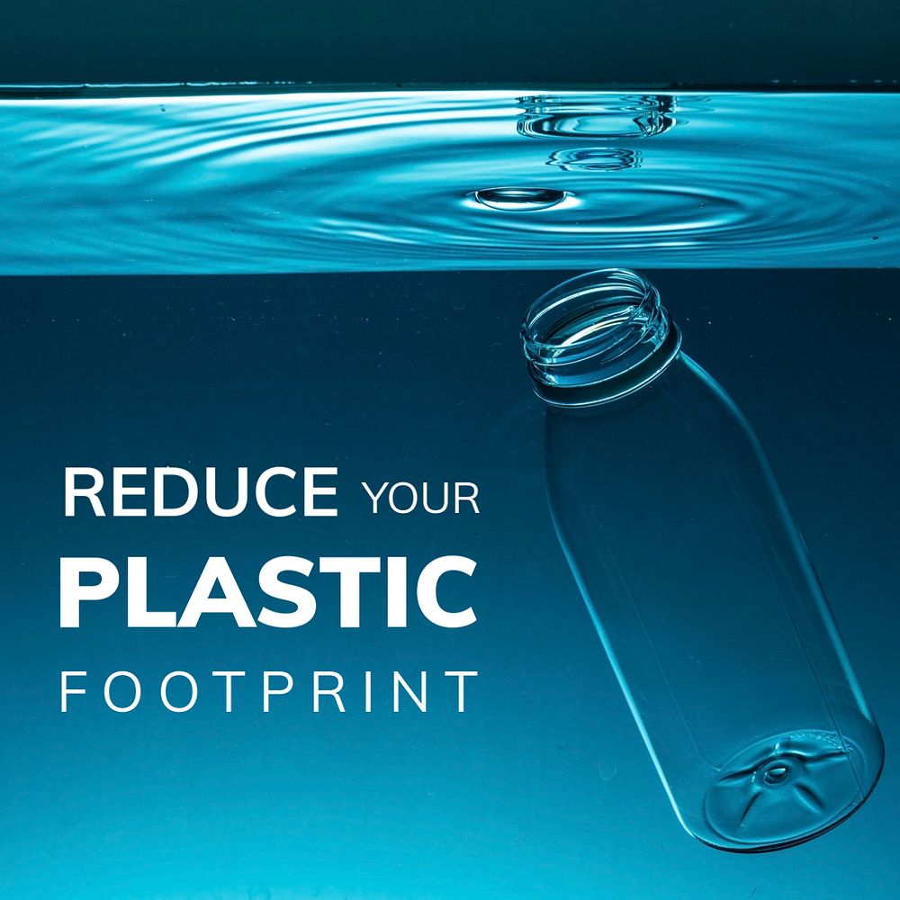 Reduce plastic Facebook post template, editable text