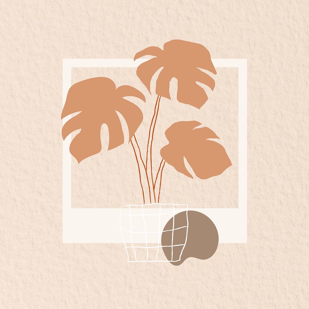 Minimal beige plant background