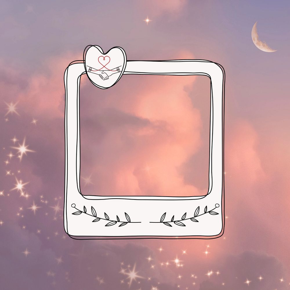 Aesthetic dreamy sky frame background