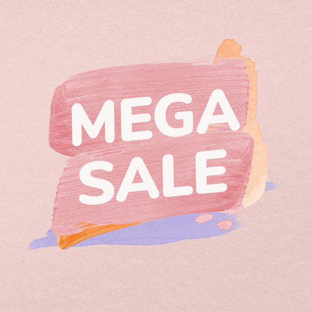 Mega sale Instagram post template, editable pastel badge