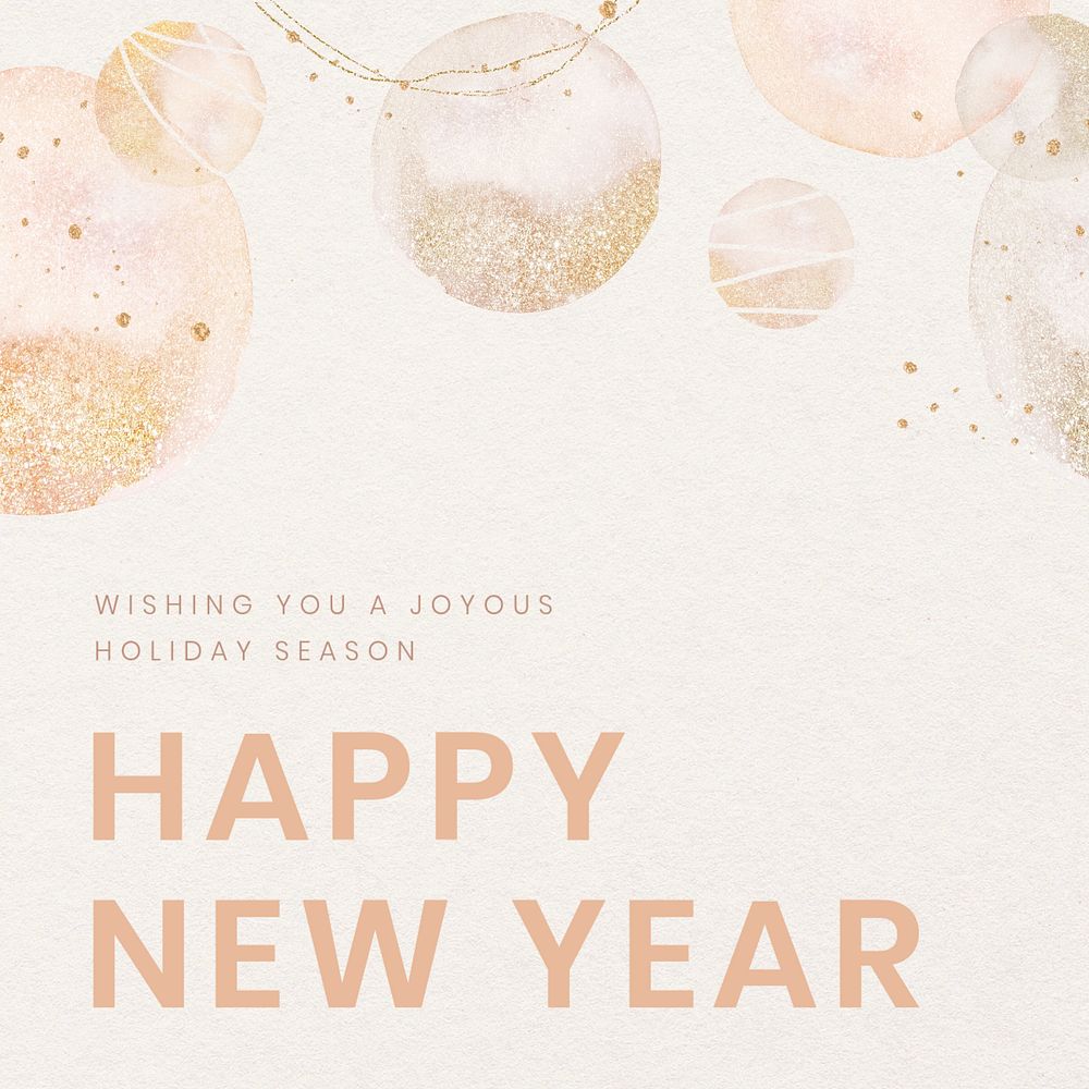 Glittery HNY Instagram post template, editable design