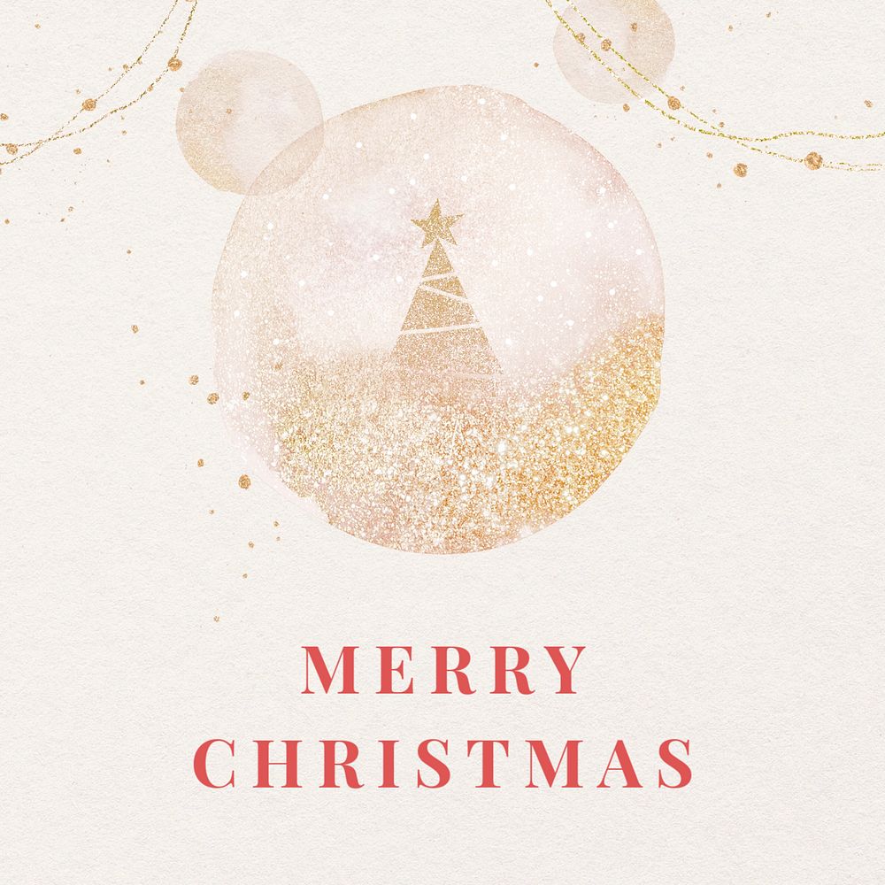 Merry Christmas Instagram post template, editable design