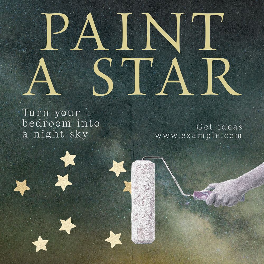 Painting stars Instagram post template, editable design