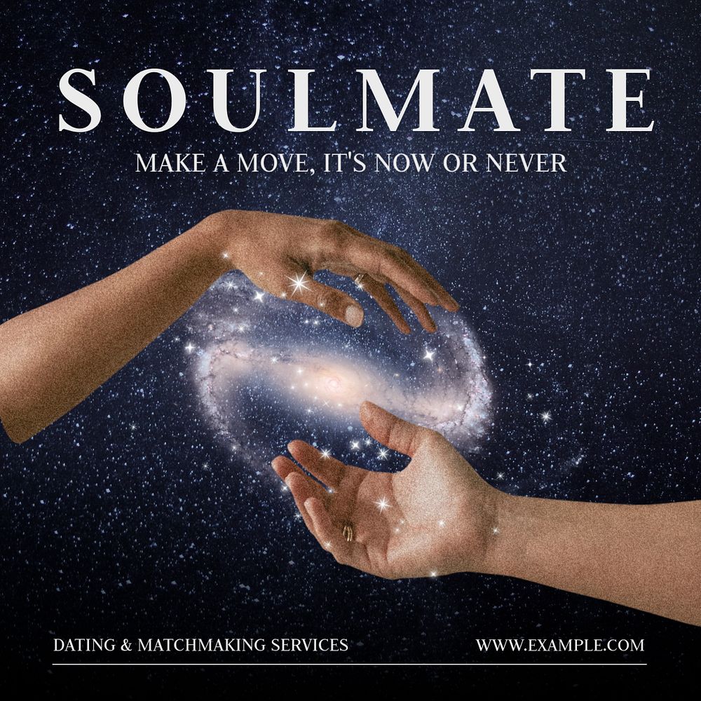 Soulmate universe Instagram post template, editable design