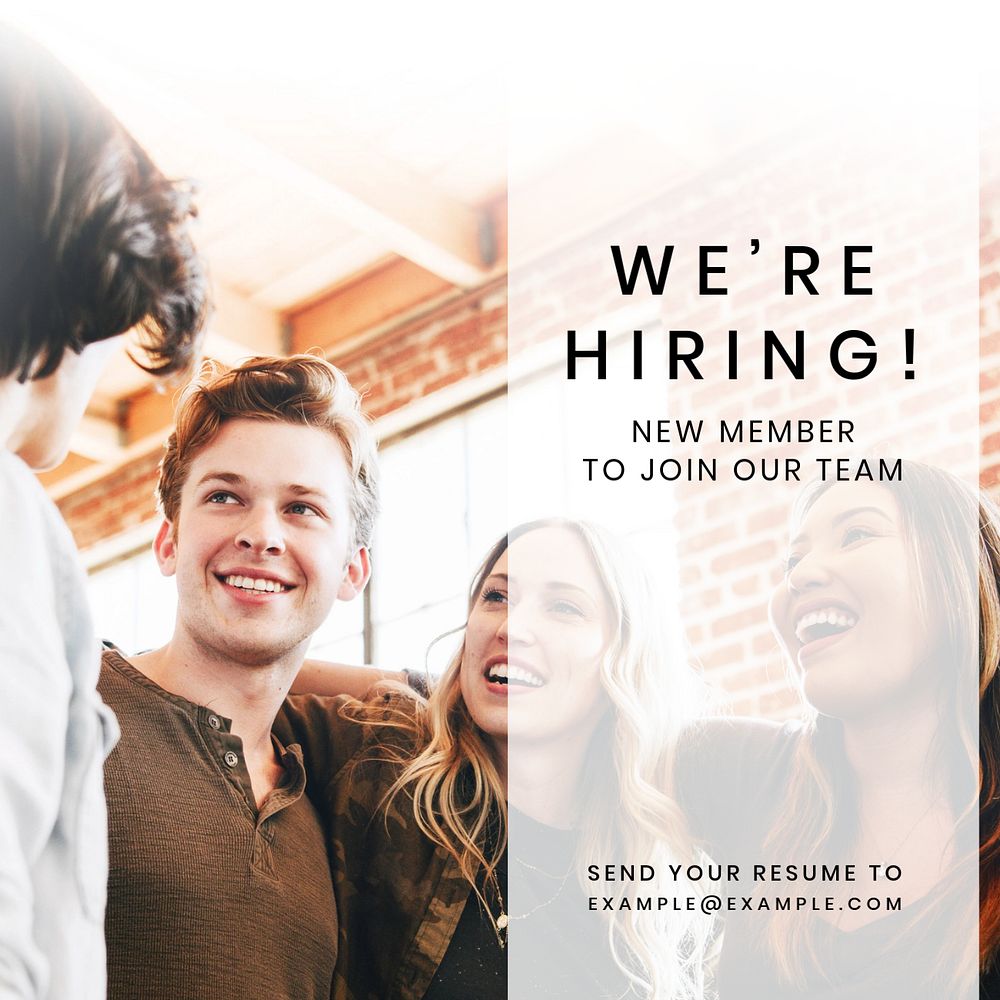 We're hiring Instagram post template, editable design