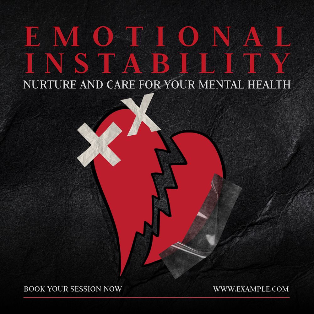 Emotional stability Instagram post template, editable design