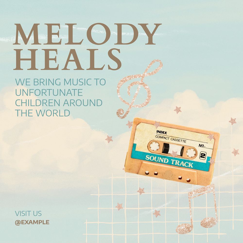 Melody heals Instagram post template, editable design