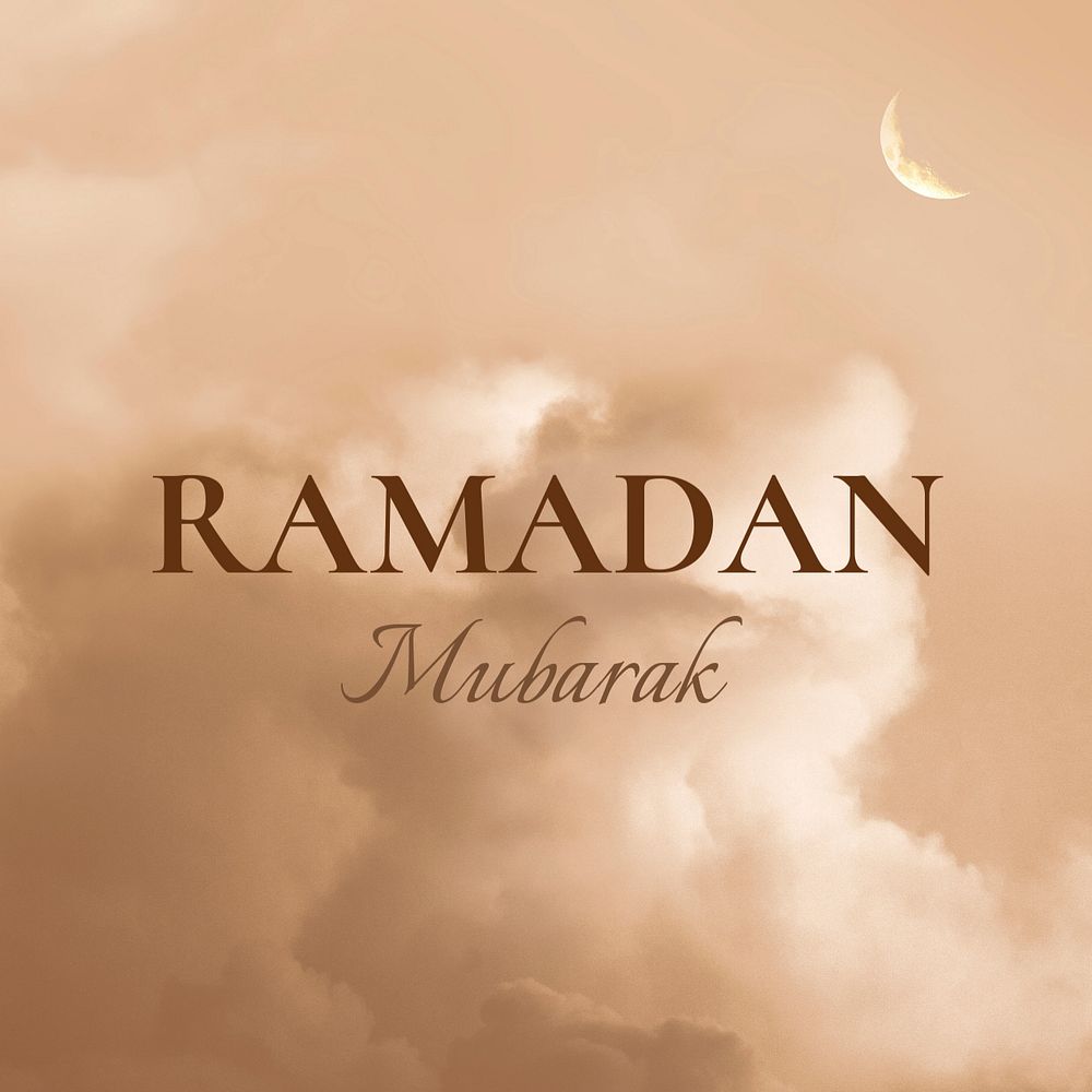 Ramadan Mubarak Instagram post template, editable Islamic design