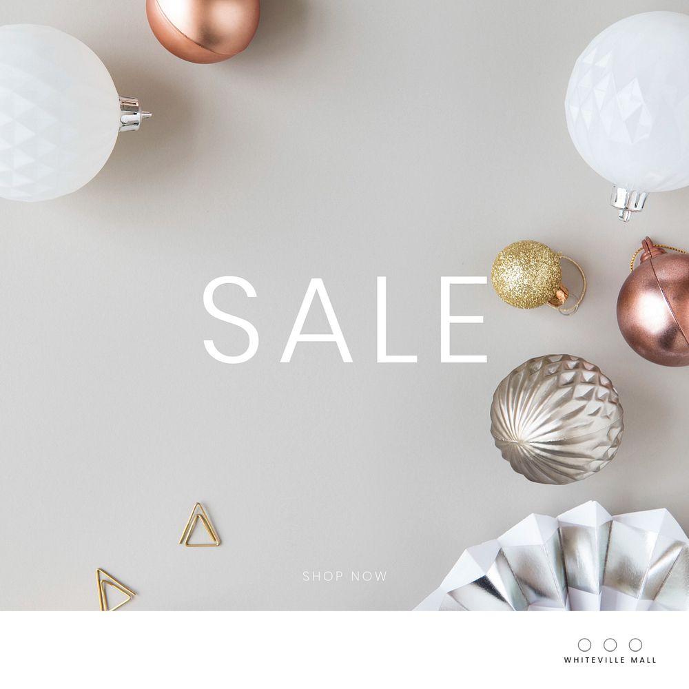 Festive sale Facebook ad template, Christmas bauble design