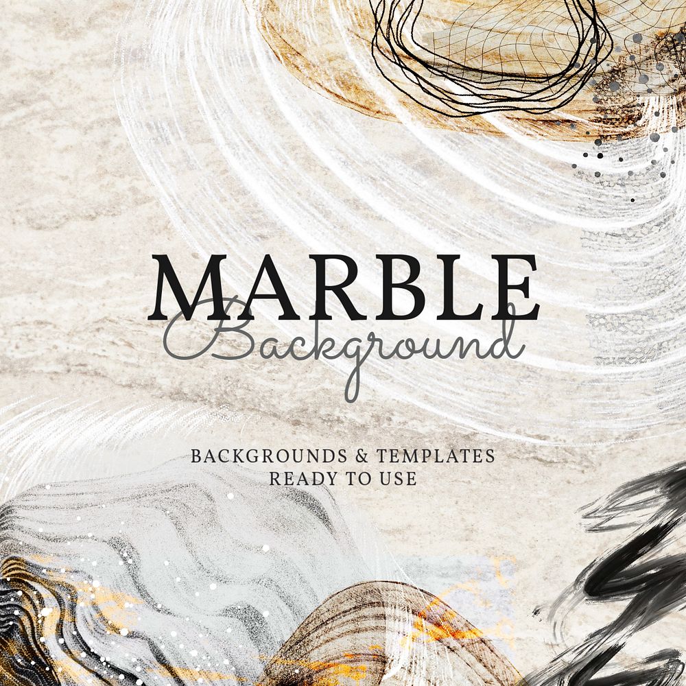 Marble texture Facebook post template, editable design