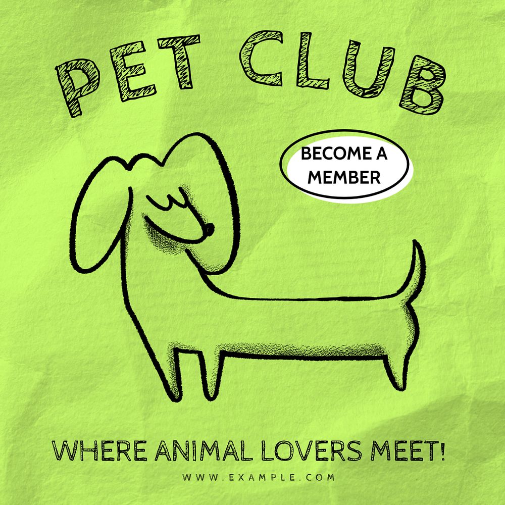 Pet club Instagram post template