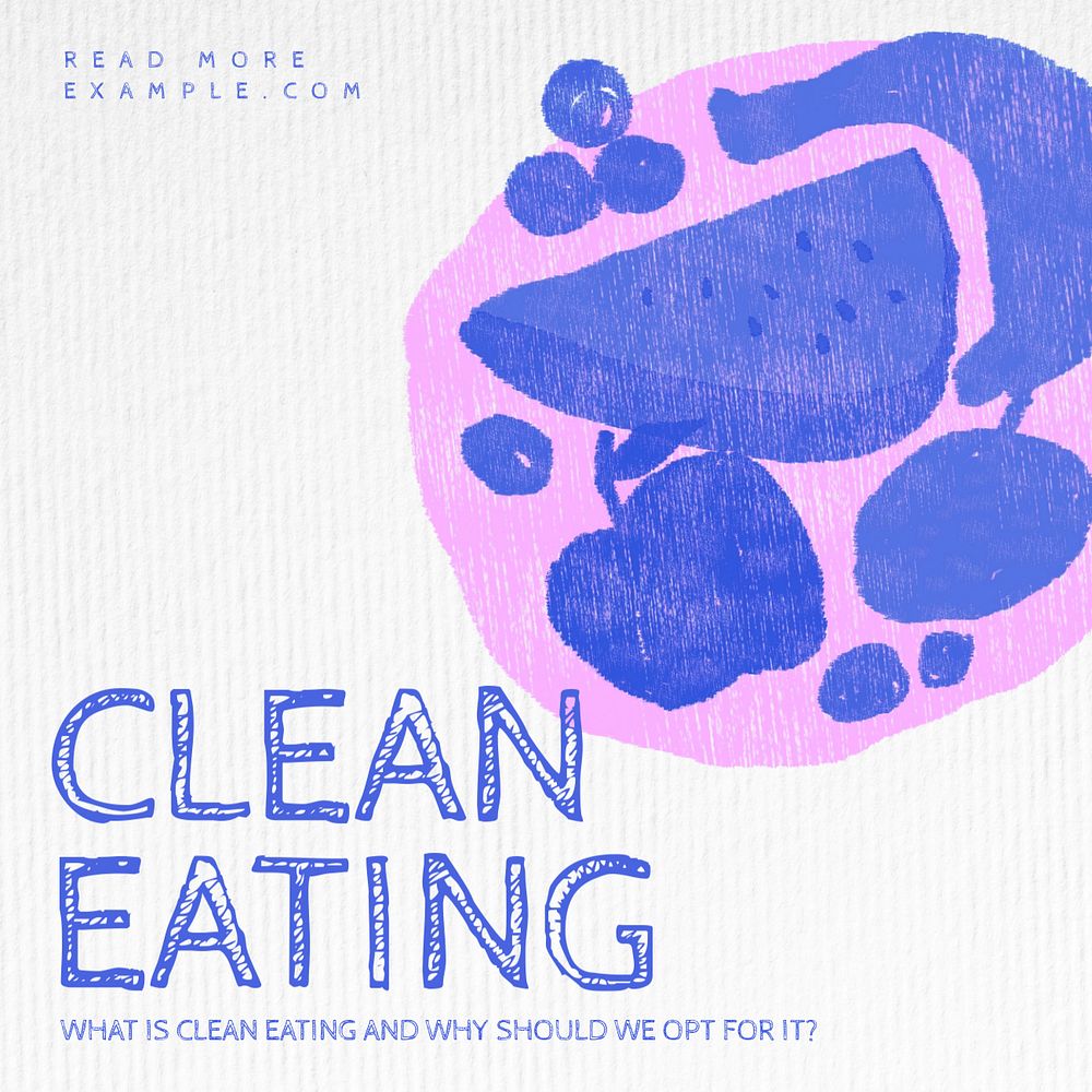 Clean eating Instagram post template, editable design