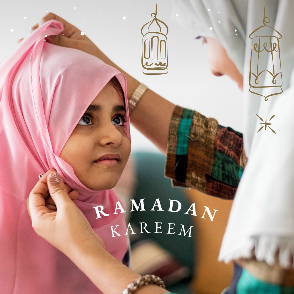 Ramadan Instagram post template, editable design