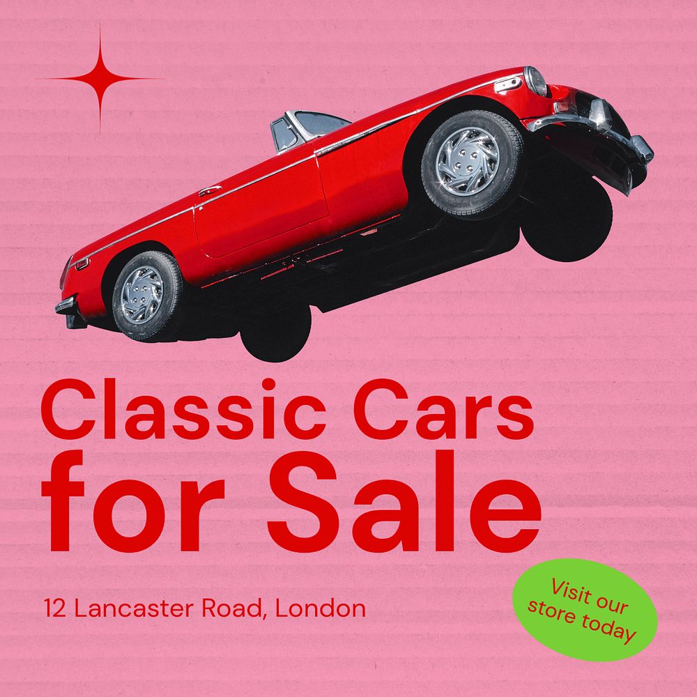 Classic car sale Instagram ad template, editable social media post design