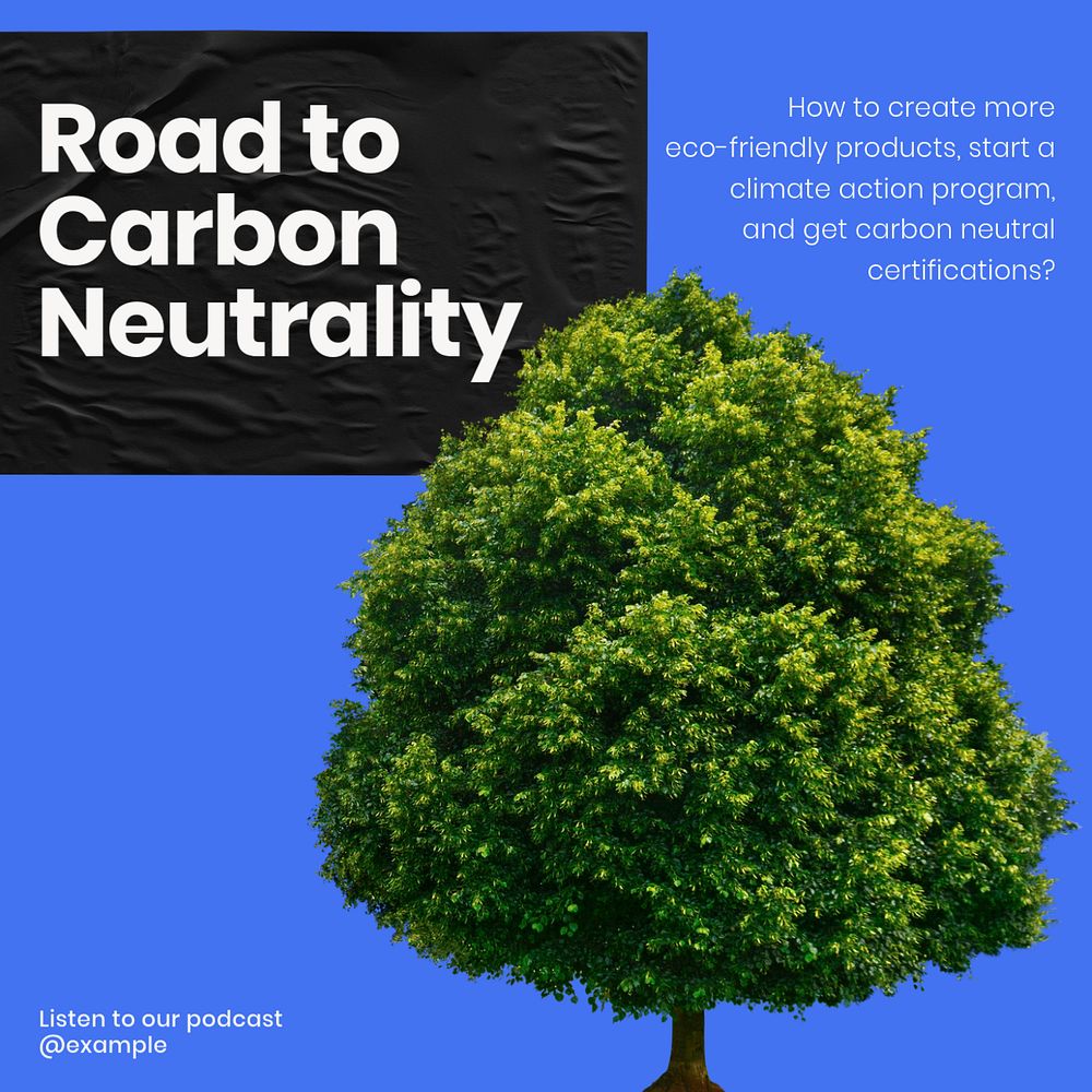 Carbon neutrality Facebook ad template, editable text & design