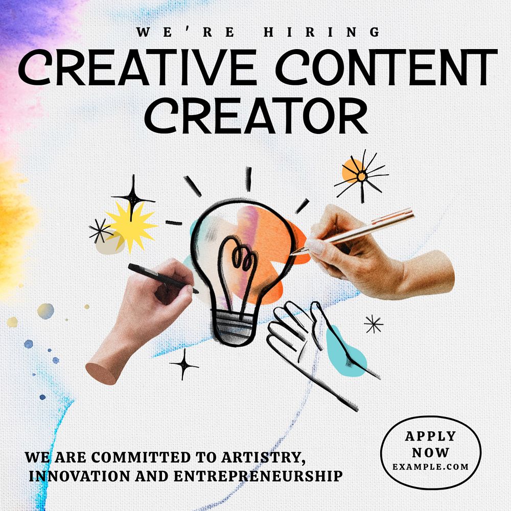 Creative content creator Facebook ad template, editable text & design