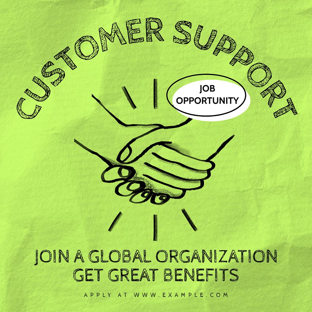 Customer support Facebook ad template, editable text & design