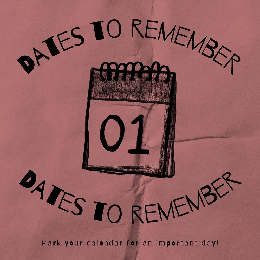 Date to remember Facebook ad template, editable text & design