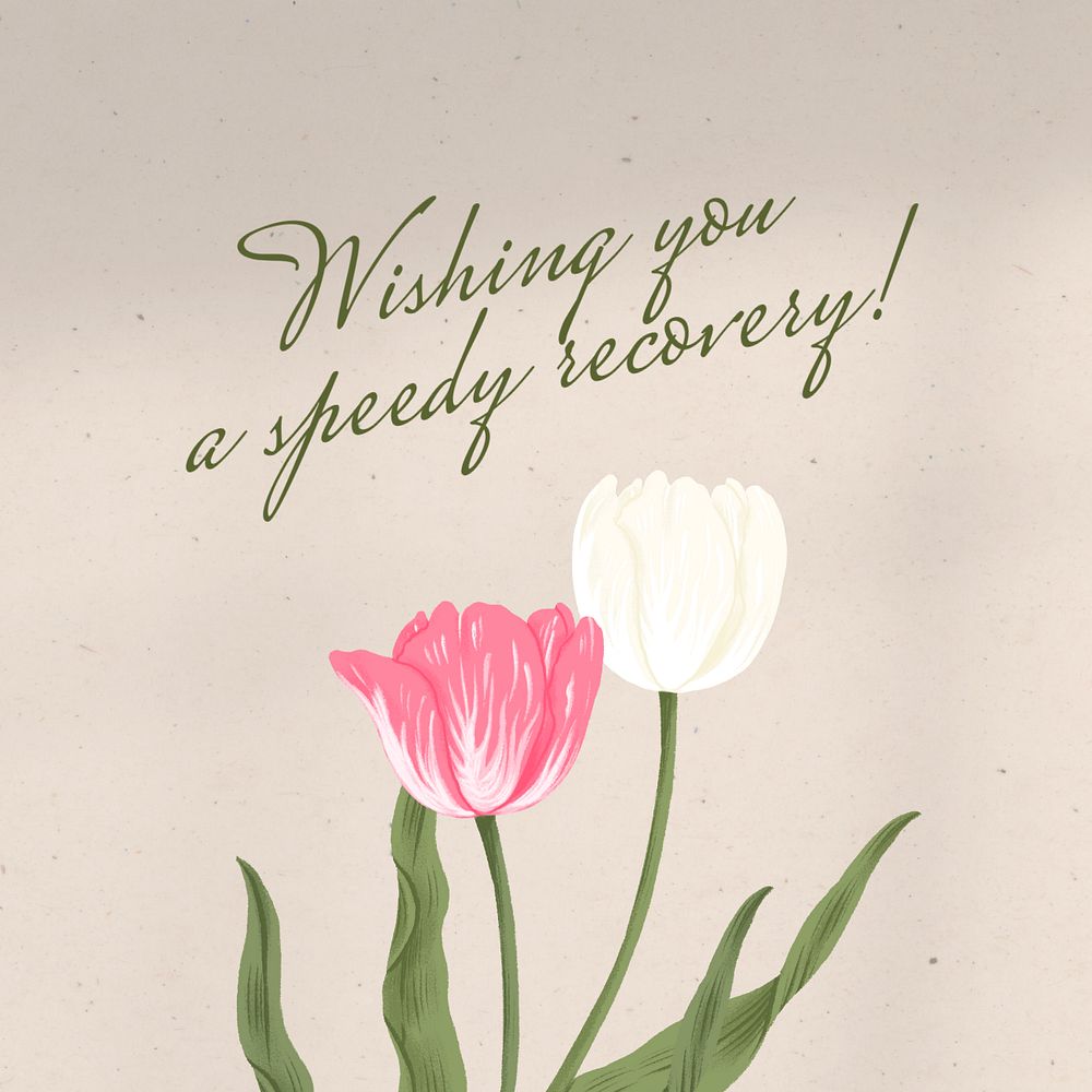 Flower greeting Instagram post template, editable digital painting remix