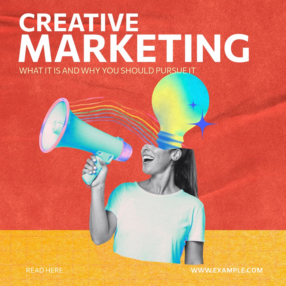 Creative marketing Instagram post template, editable social media ad