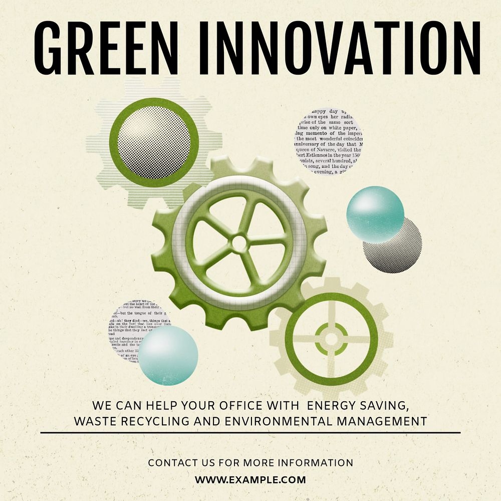 Green innovation Instagram post template, editable social media ad