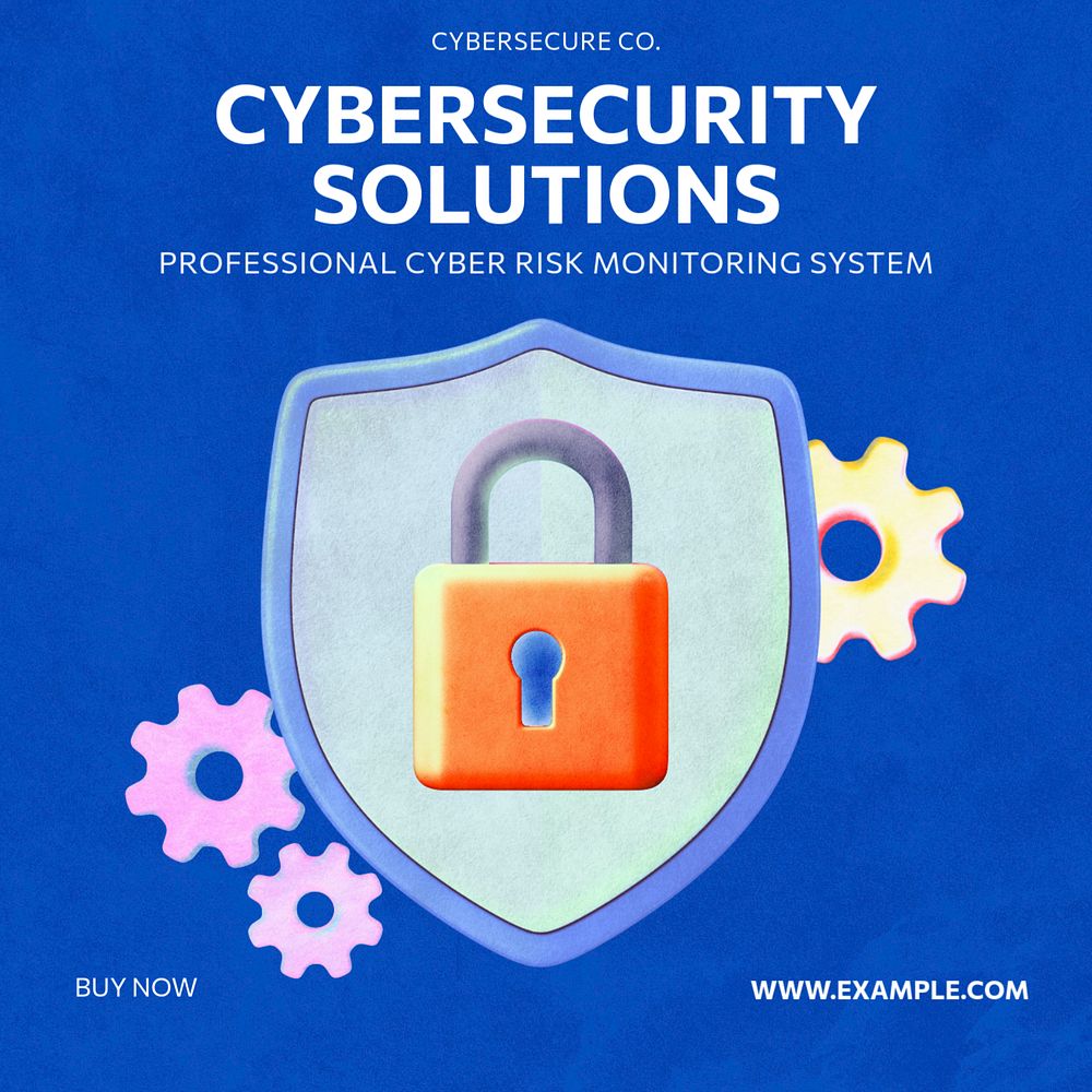 Cybersecurity solutions Instagram post template, editable social media ad